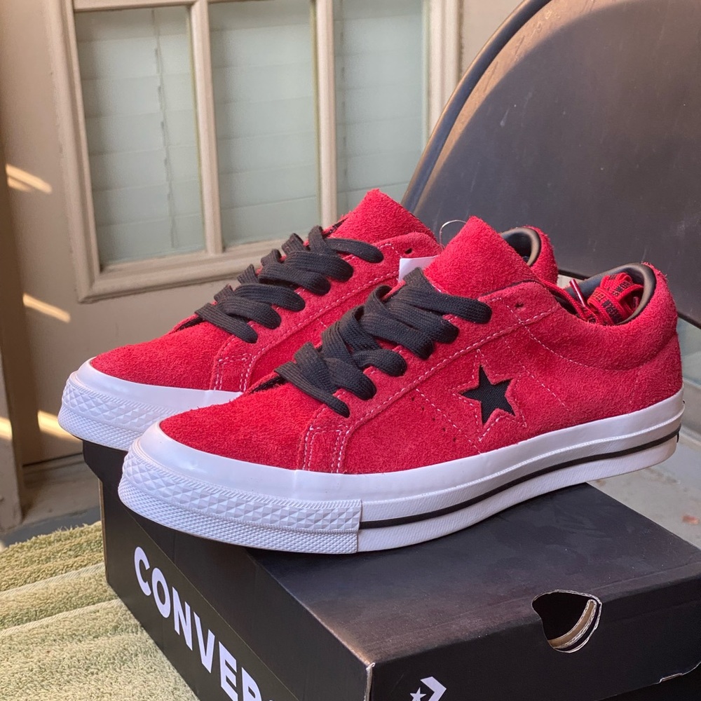 Converse One Star Premium Red Vintage Suede Sworn To Fun 163246C *Hard Find*